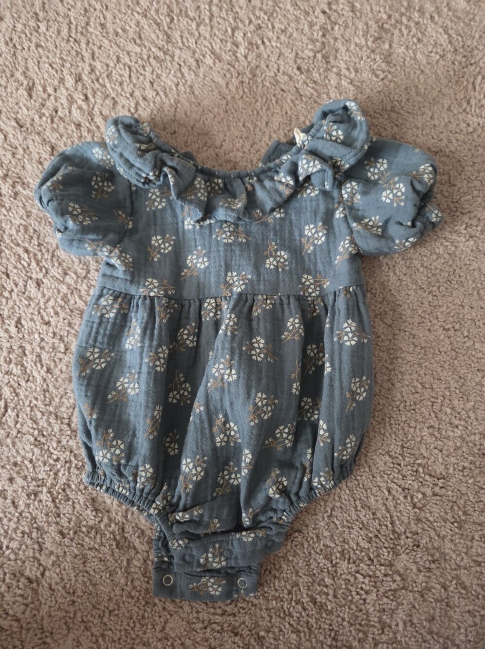 Blue Floral Bubble Baby Dress